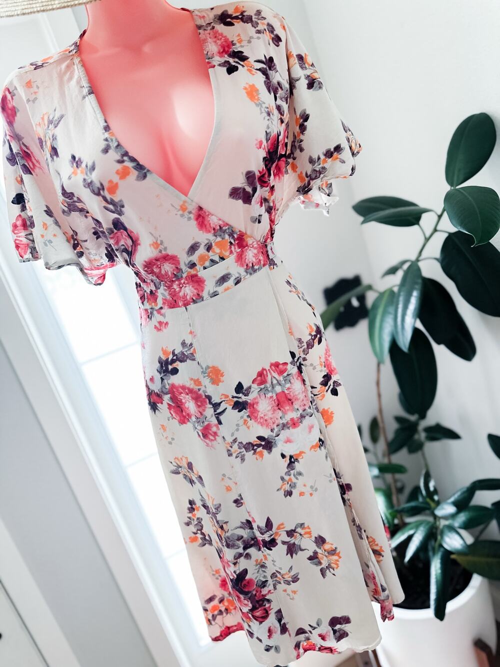 A Meadow’s Quiet Secret cottagecore meadow midi floral wrap flutter slv Dress